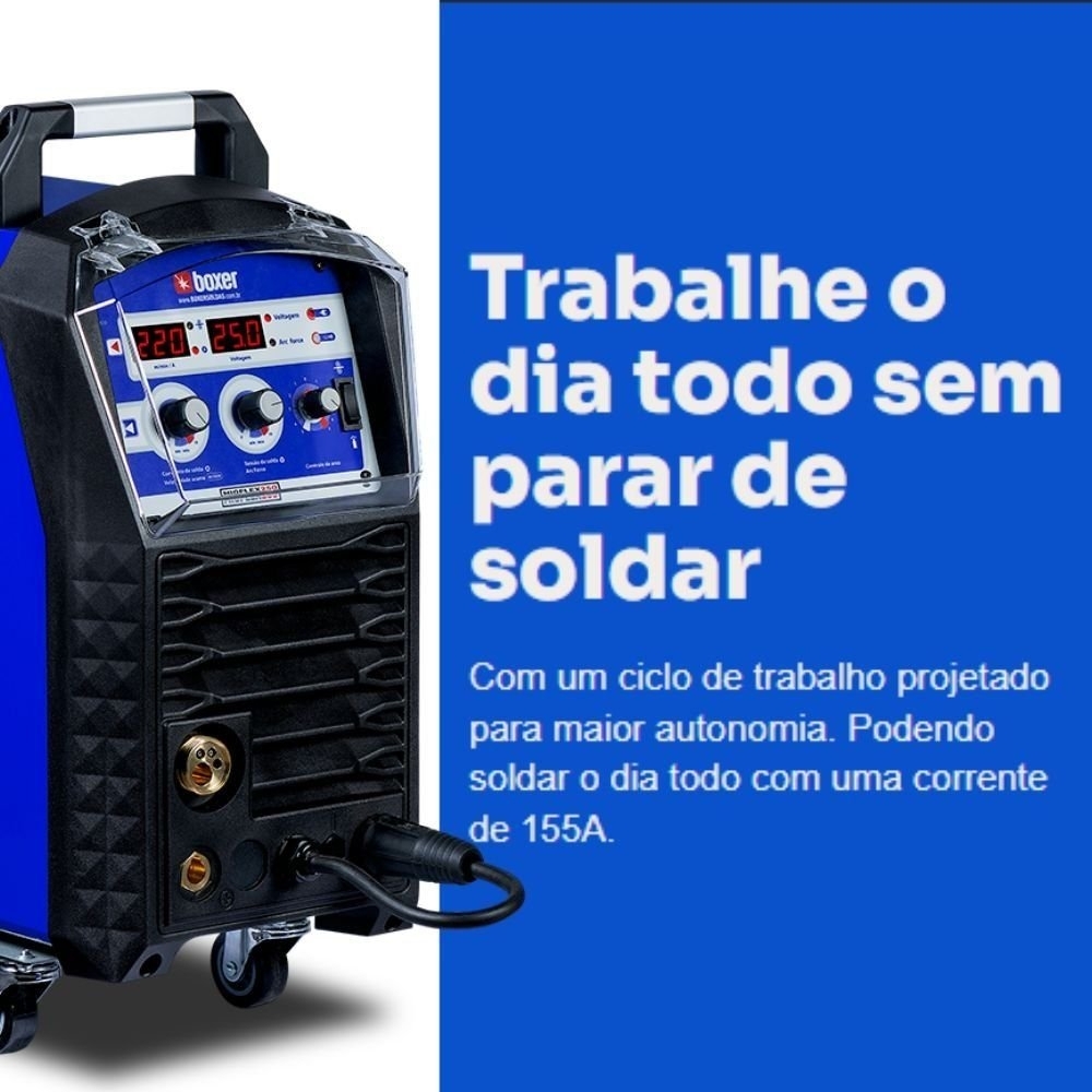 Máquina de Solda Inversora Multiprocesso MIGFLEX 250 MIG/MMA/TIG 220A 220V BOXER