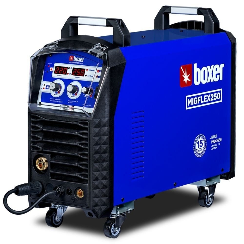 Máquina de Solda Inversora Multiprocesso MIGFLEX 250 MIG/MMA/TIG 220A 220V BOXER