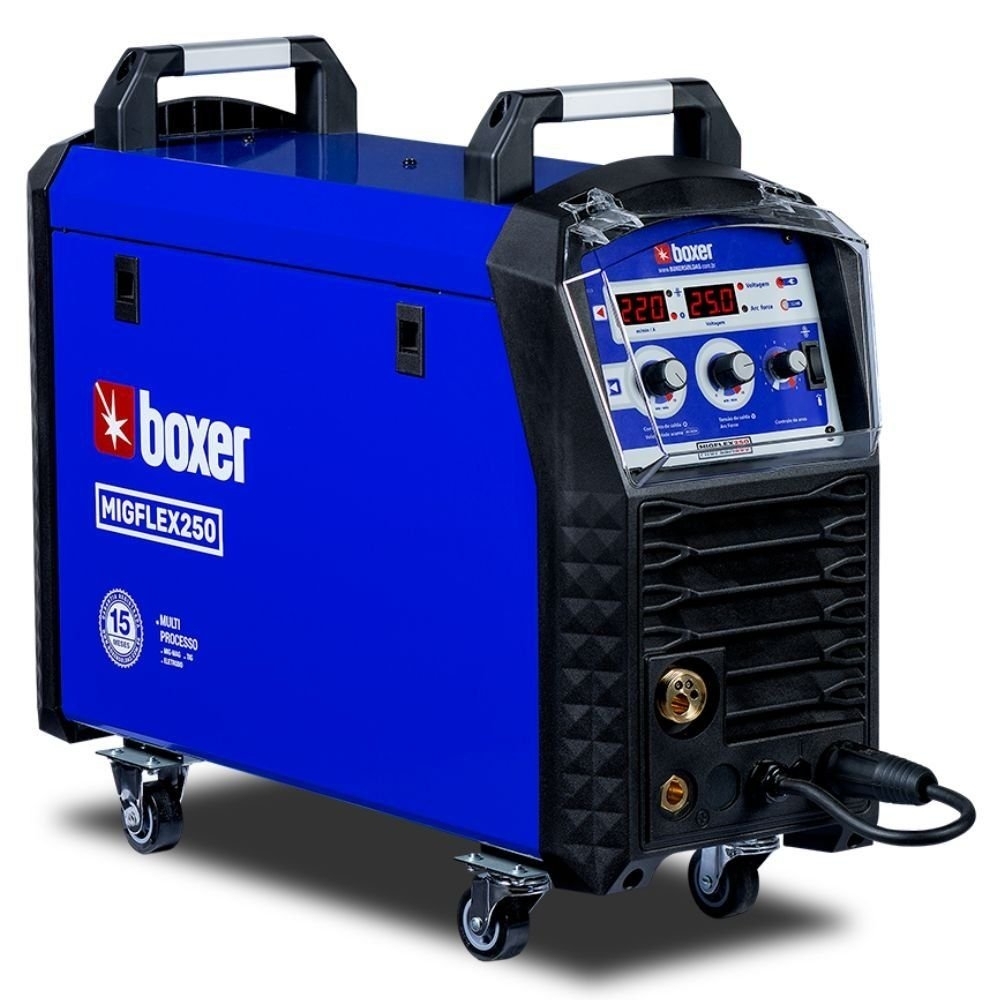Máquina de Solda Inversora Multiprocesso MIGFLEX 250 MIG/MMA/TIG 220A 220V BOXER