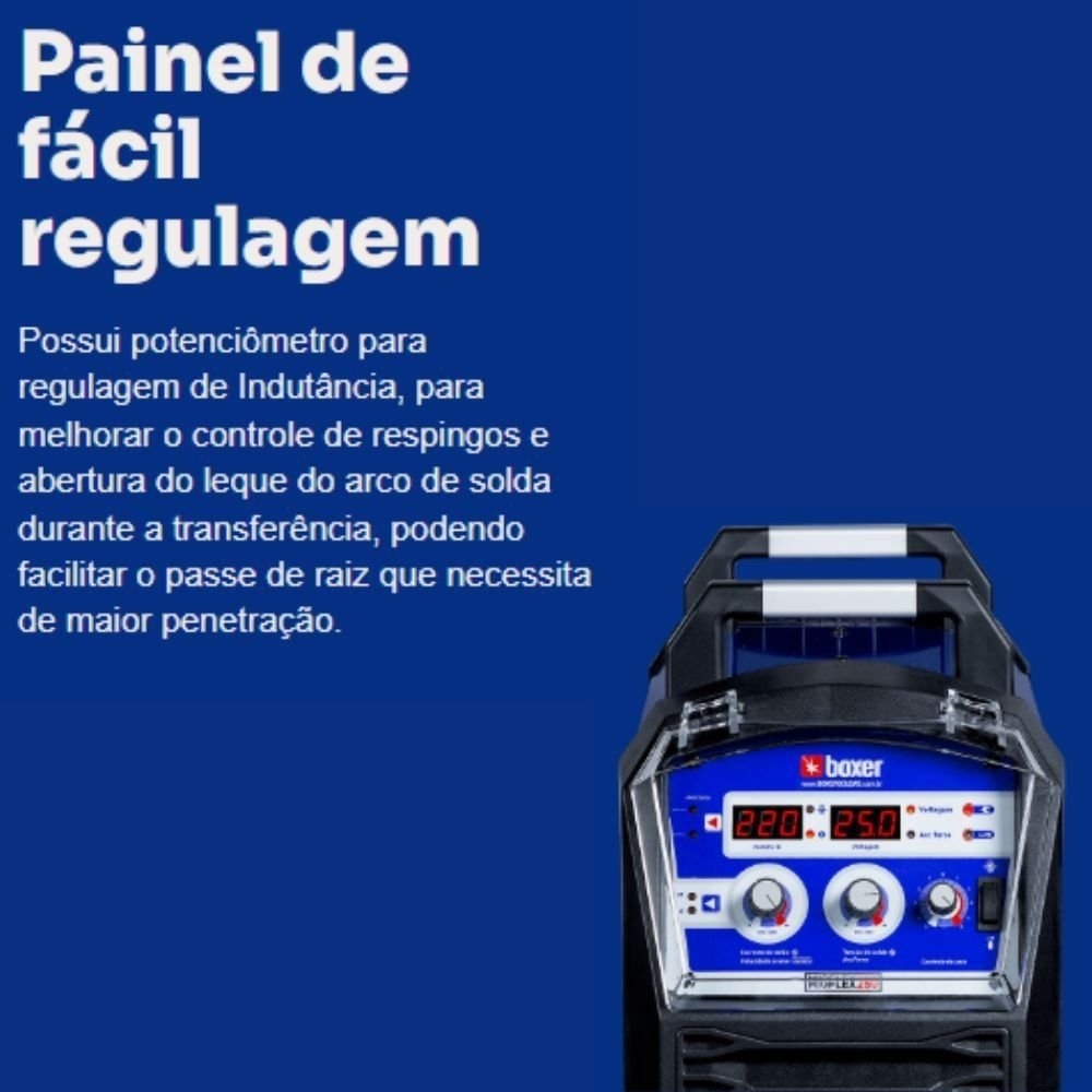 Máquina de Solda Inversora Multiprocesso MIGFLEX 250 MIG/MMA/TIG 220A 220V BOXER