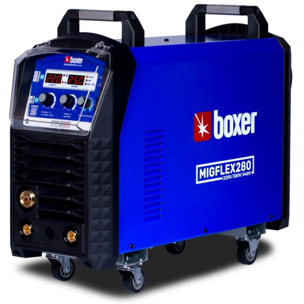 Máquina de Solda Inversora Multiprocesso MIGFLEX 280 MIG/MMA/TIG 280A 220/380/440V Trifásica BOXER