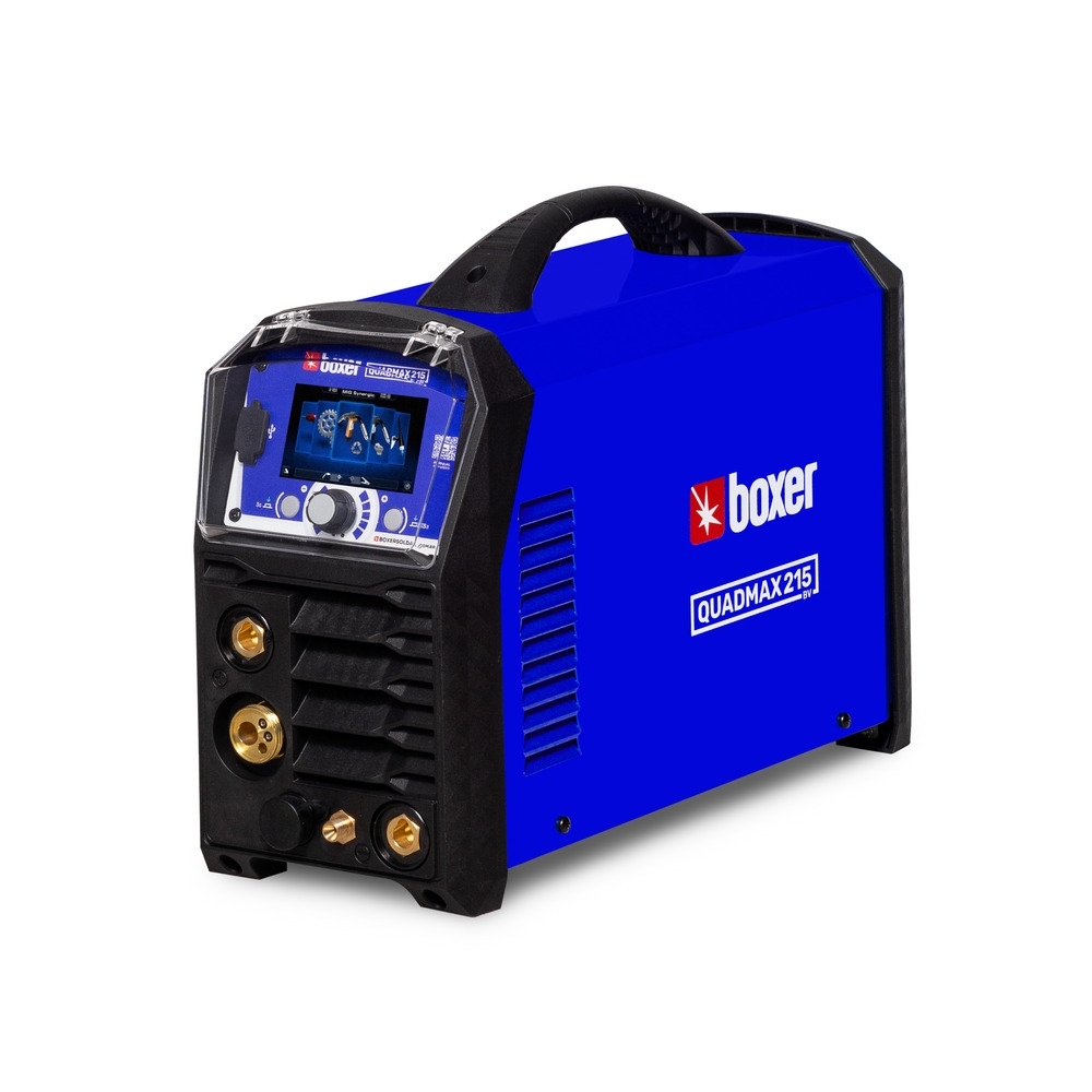 Máquina de Solda Inversora Multiprocesso QUADMAX 215 MIG/TIG/MMA 200A Bivolt Automático BOXER