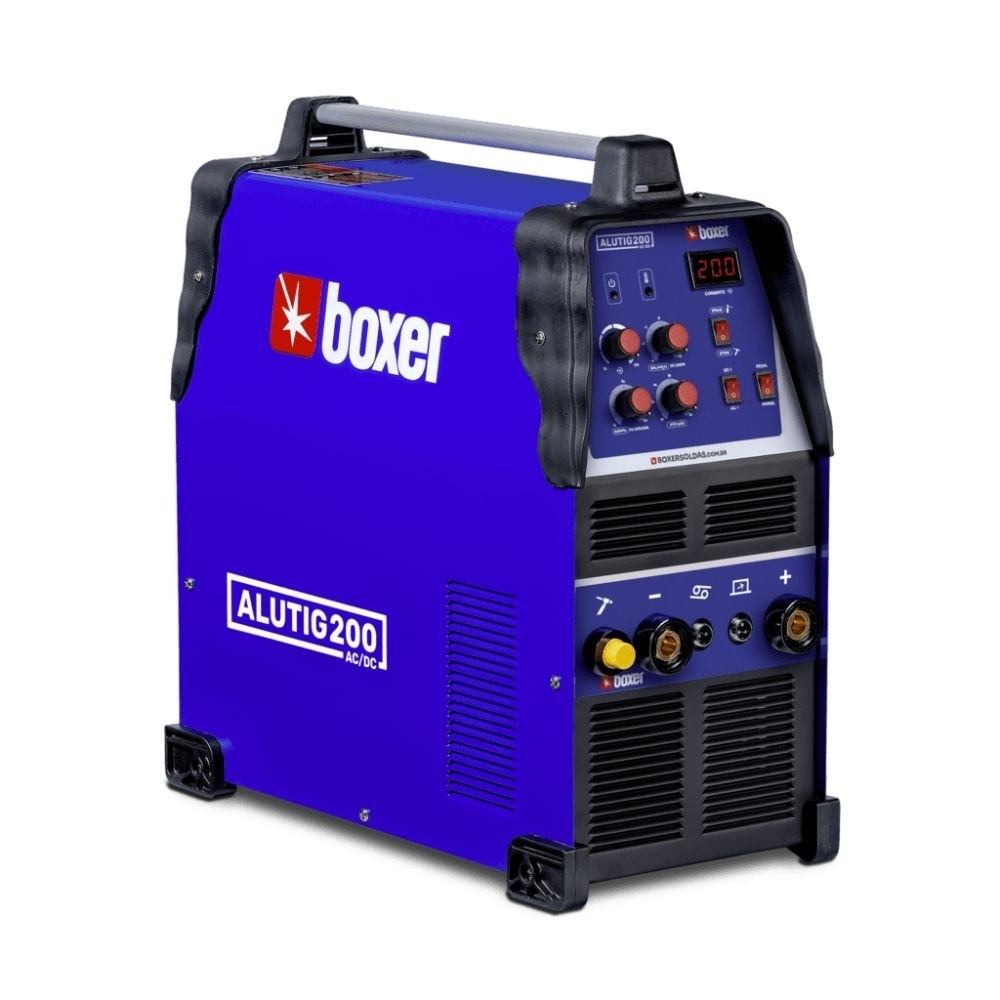 Máquina Inversora de Solda TIG AC/DC Alutig 200A Bivolt com Pedal e Tocha BOXER