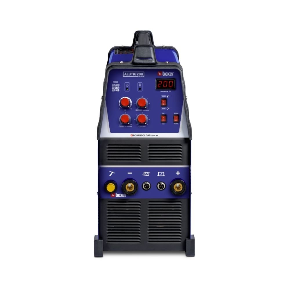 Máquina Inversora de Solda TIG AC/DC Alutig 200A Bivolt com Pedal e Tocha BOXER