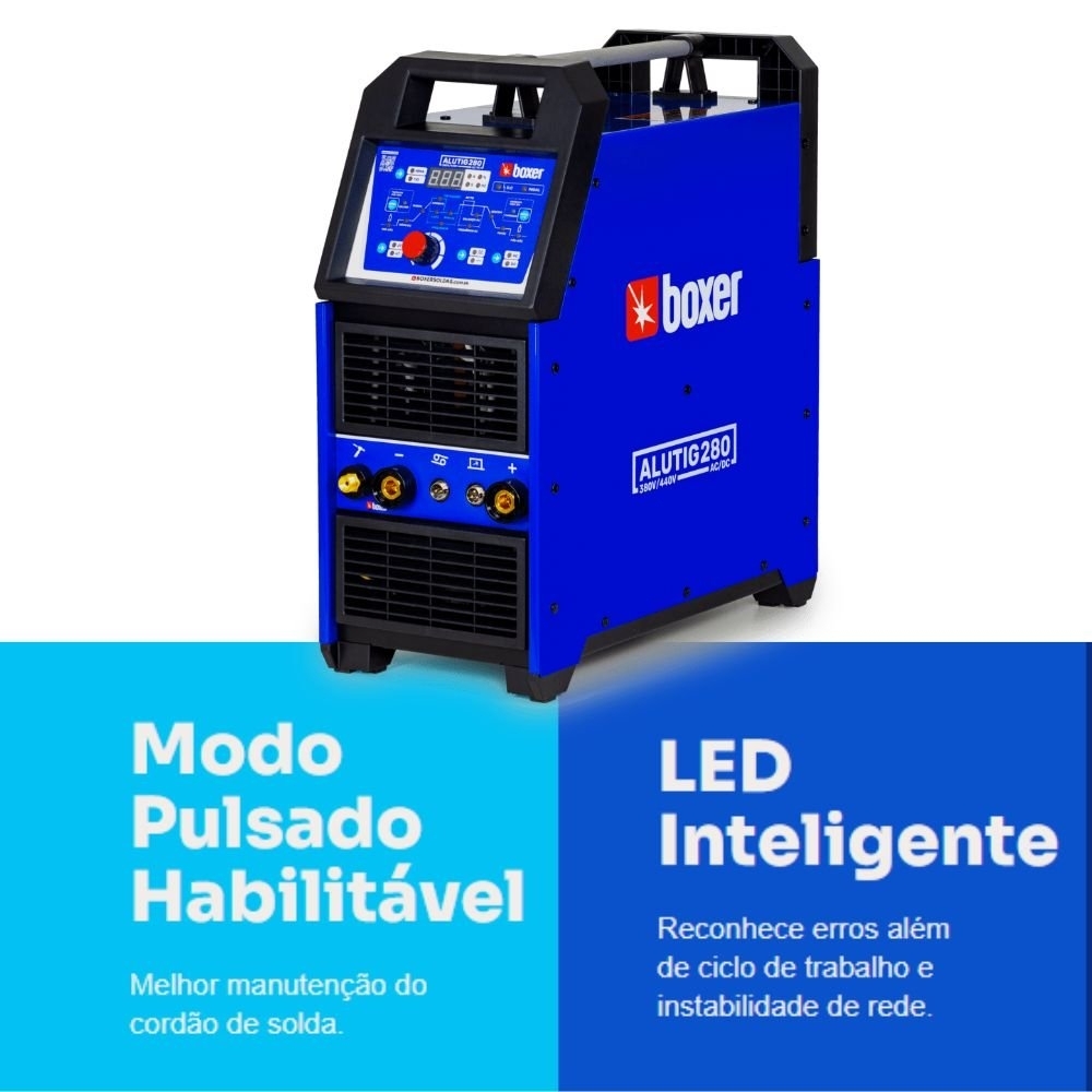 Máquina de Solda Inversora TIG/MMA ALUTIG 280 AC/DC 280A 220V BOXER