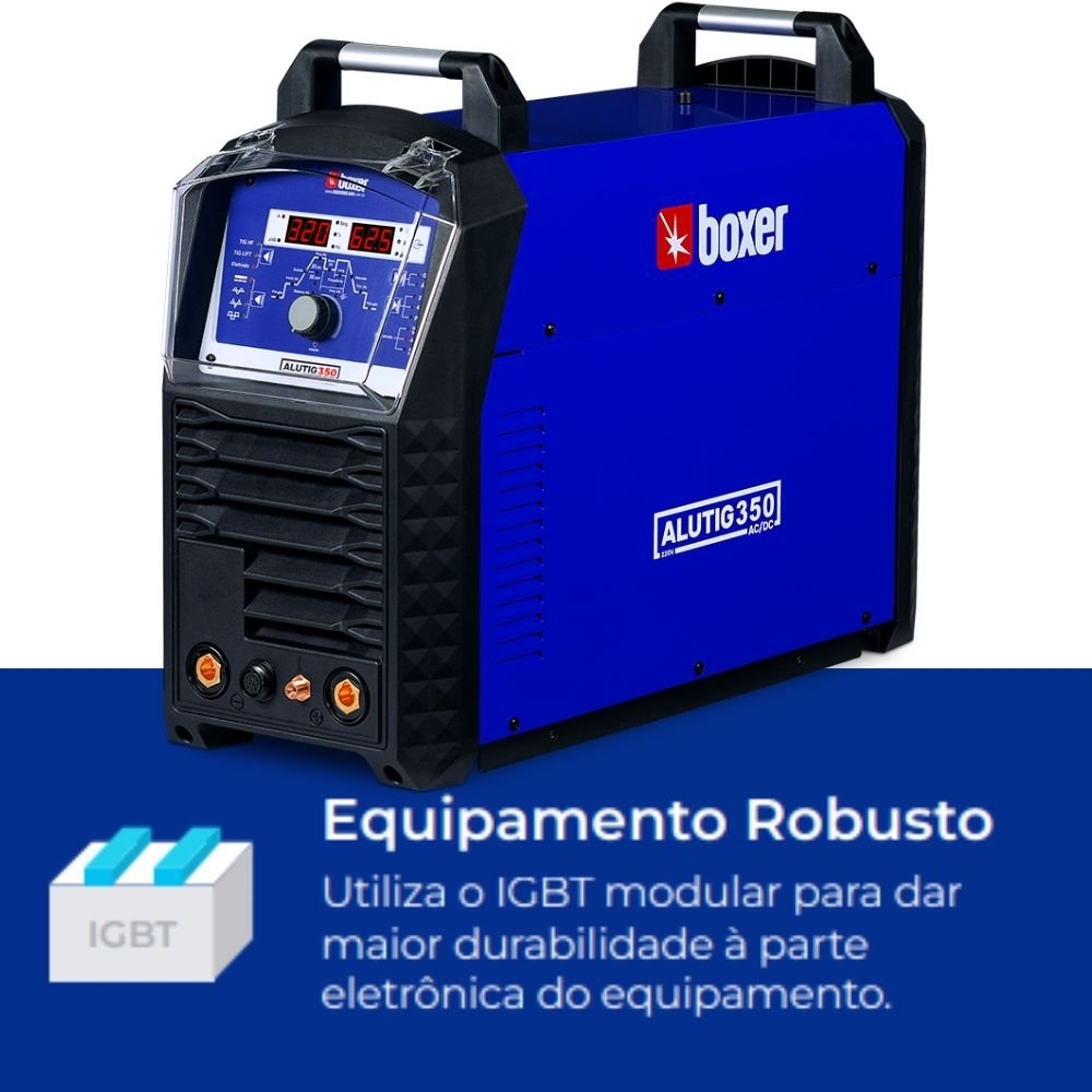 Máquina de Solda Inversora TIG Pulsado ALUTIG 350A 220V BOXER