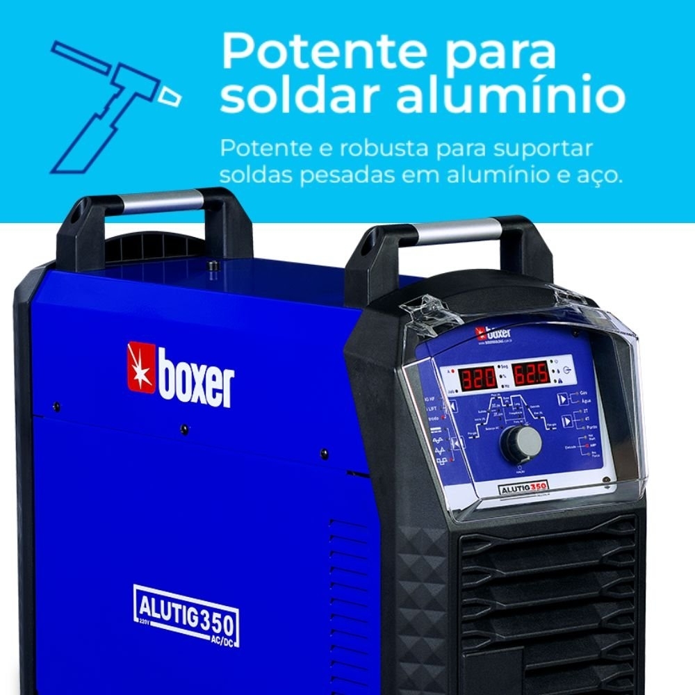 Máquina de Solda Inversora TIG Pulsado ALUTIG 350A 220V BOXER