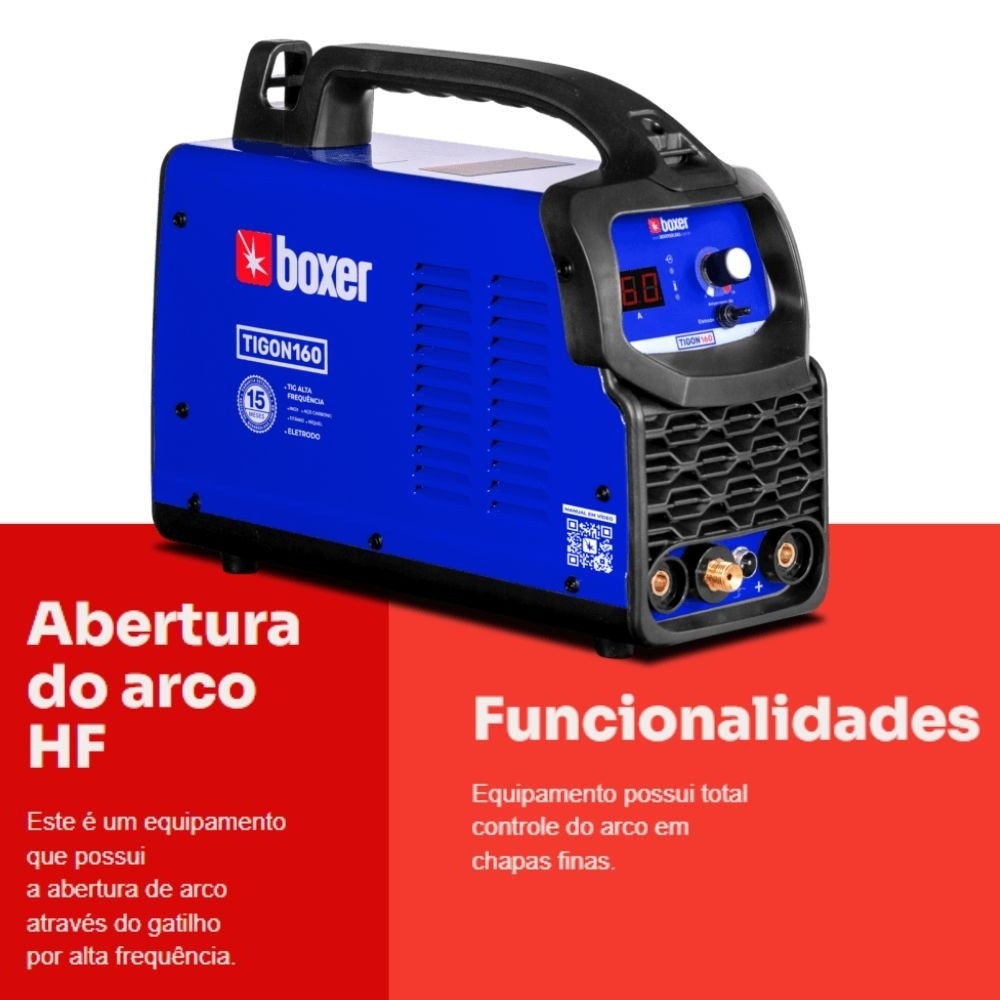 Máquina Inversora de Solda Tigon 160 TIG/MMA 160A 220V com Tocha TIG BOXER
