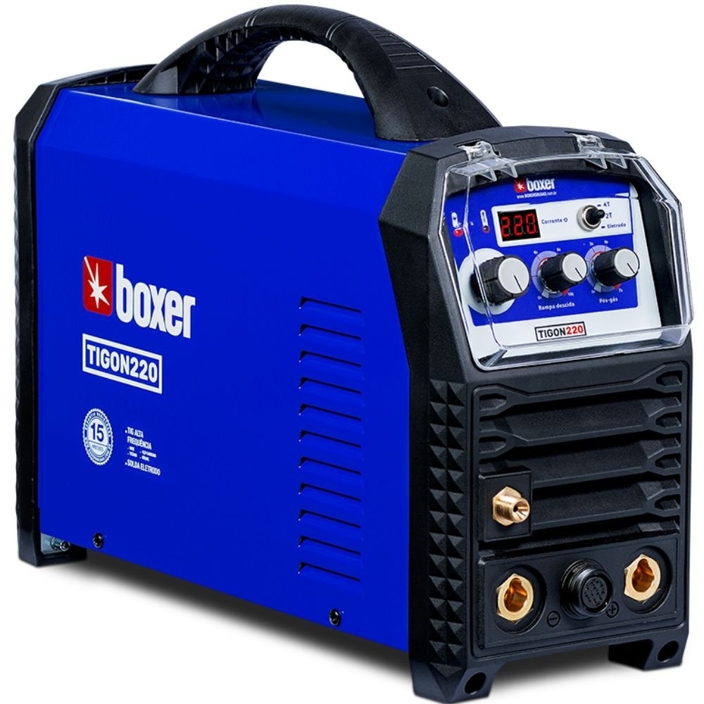 Máquina Inversora de Solda Tigon 220 TIG/MMA 220A 220V com Tocha TIG e Display BOXER