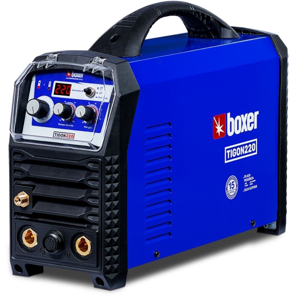 Máquina Inversora de Solda Tigon 220 TIG/MMA 220A 220V com Tocha TIG e Display BOXER