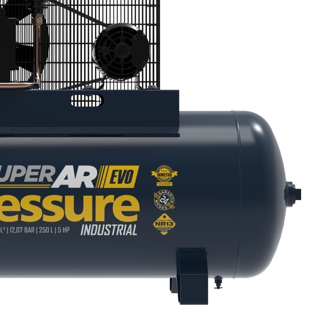 Compressor de Ar Super Ar Evo 5HP 25 PCM 250 Litros 220/380V Trifásico PRESSURE