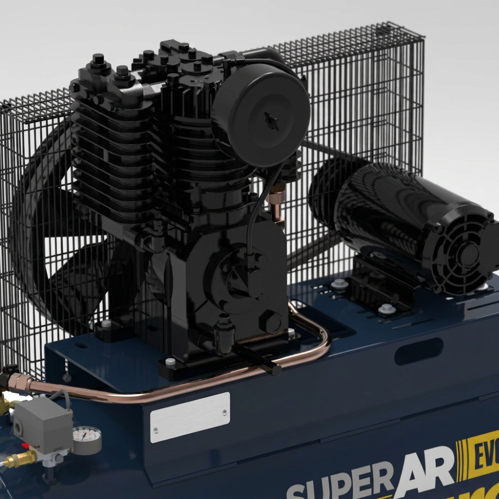 Compressor de Ar Super Ar Evo 5HP 25 PCM 250 Litros 220/380V Trifásico PRESSURE