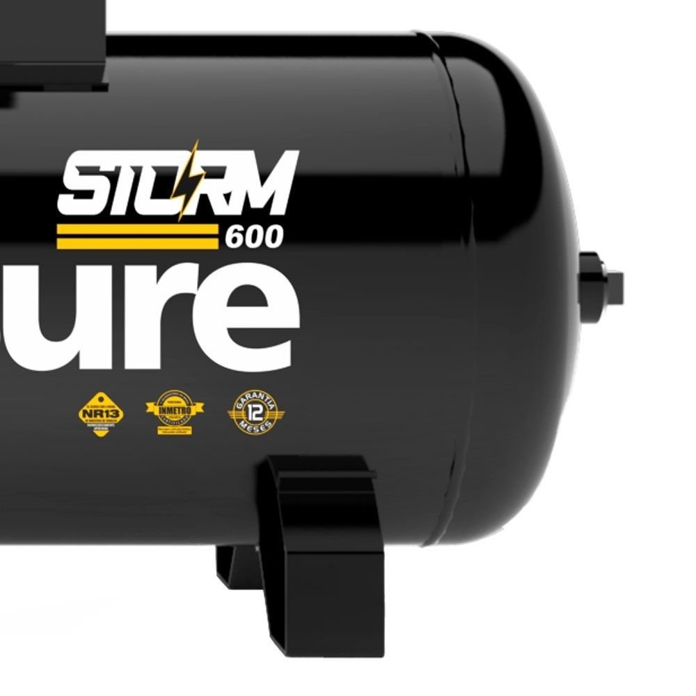 Compressor de Ar Storm 600 5HP 20 PCM 200 Litros 140 PSI 220/380V Trifásico PRESSURE