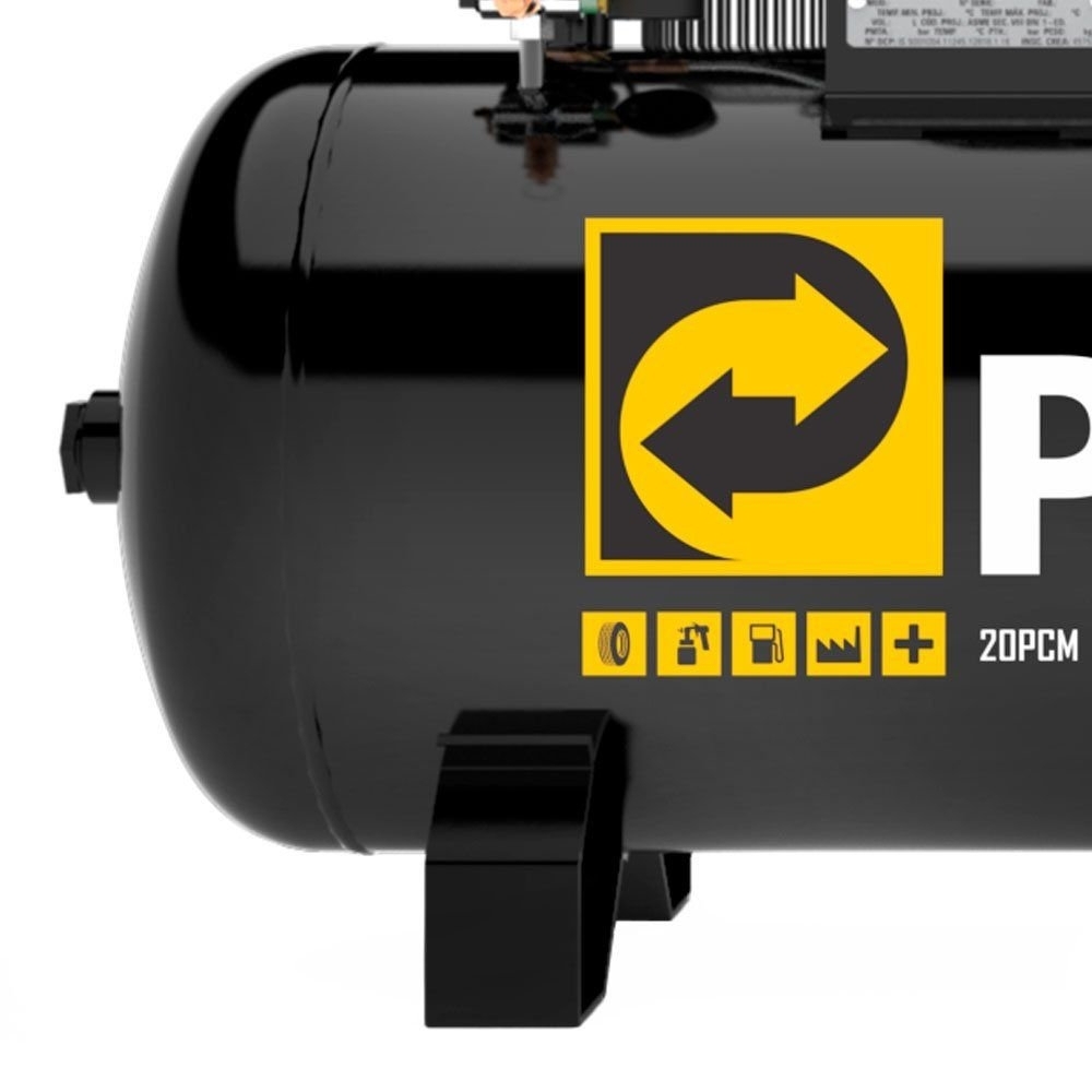 Compressor de Ar Storm 600 5HP 20 PCM 200 Litros 140 PSI 220/380V Trifásico PRESSURE