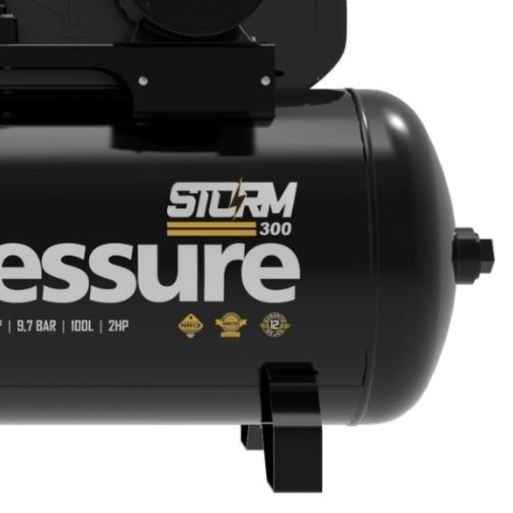 Compressor de Ar Storm 300 100 Litros 2HP Monofásico Bivolt 110/220V PRESSURE