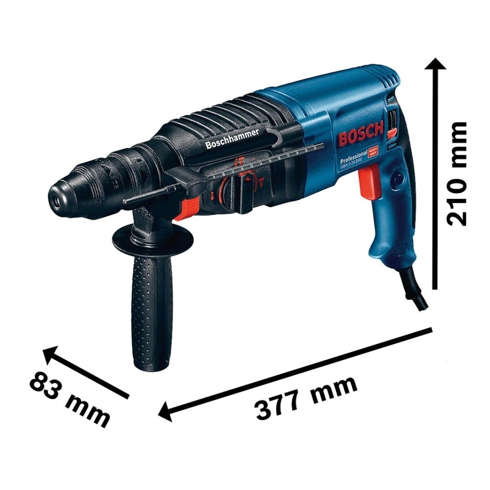 Martelo Perfurador Rompedor GBH 2-26 DRE 800W 2,7J 110V com Maleta BOSCH