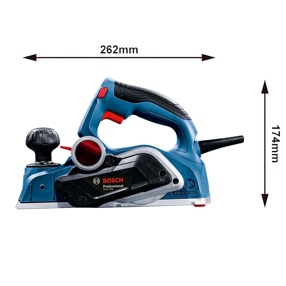 Plaina Elétrica GHO 700 82mm 700W 220V com Saco Coletor BOSCH