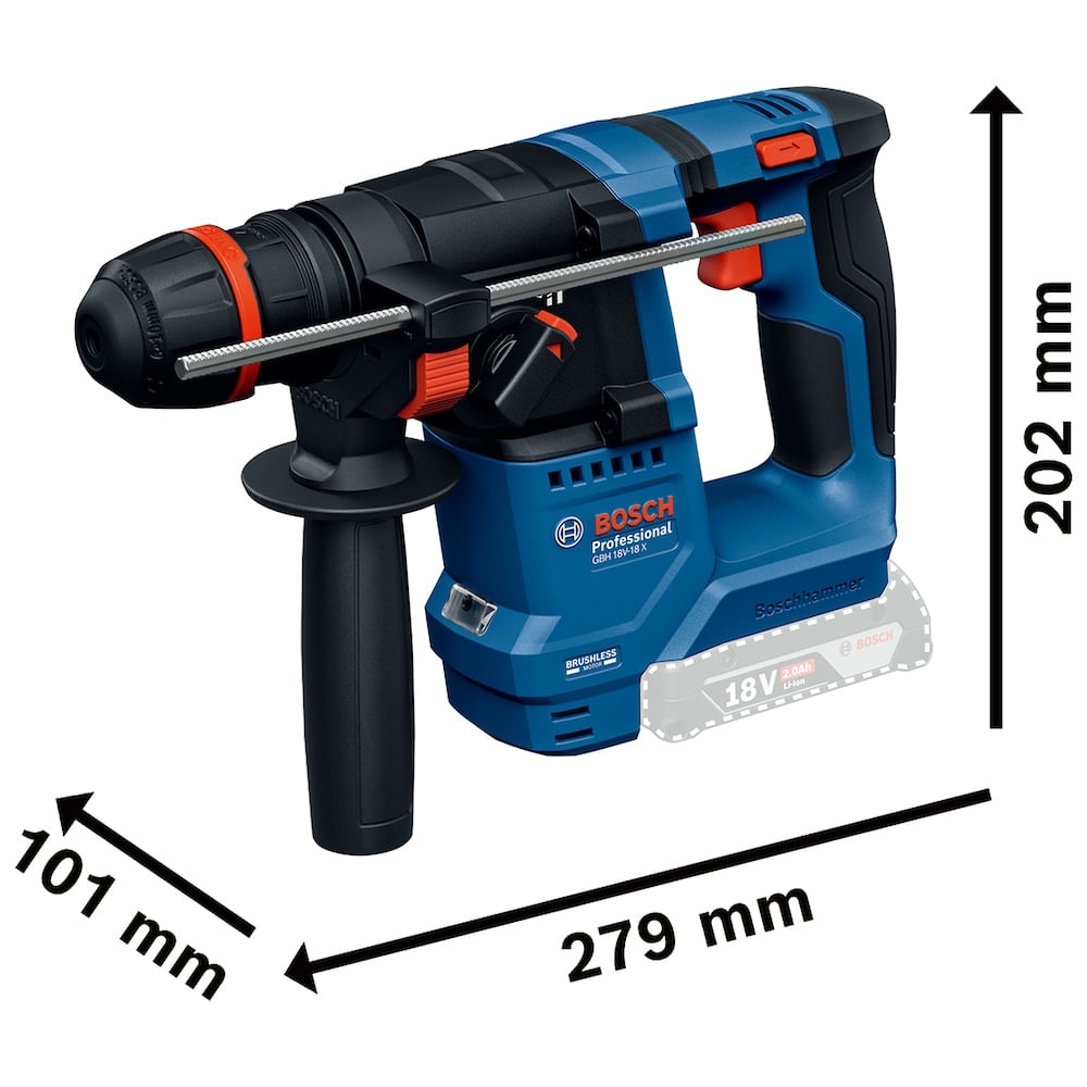 Martelete Perfurador GBH 18V-18 X Brushless One Chuck sem Bateria BOSCH