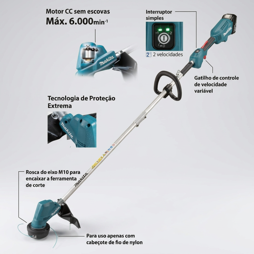 Roçadeira DUR192LSF 18V Brushless com Bateria MAKITA