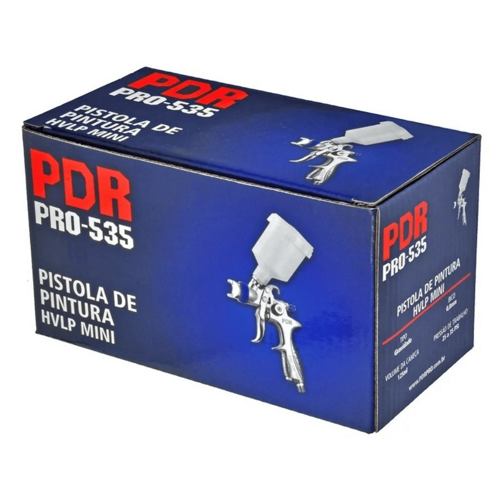 Mini Pistola para Pintura por Gravidade HVLP PRO-535 0,8mm Copo 125ml PDR
