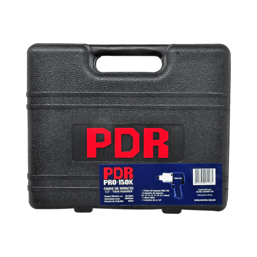 Kit Chave de Impacto Pneumática 1/2 Pol. 68kgfm PDR-PRO-150K