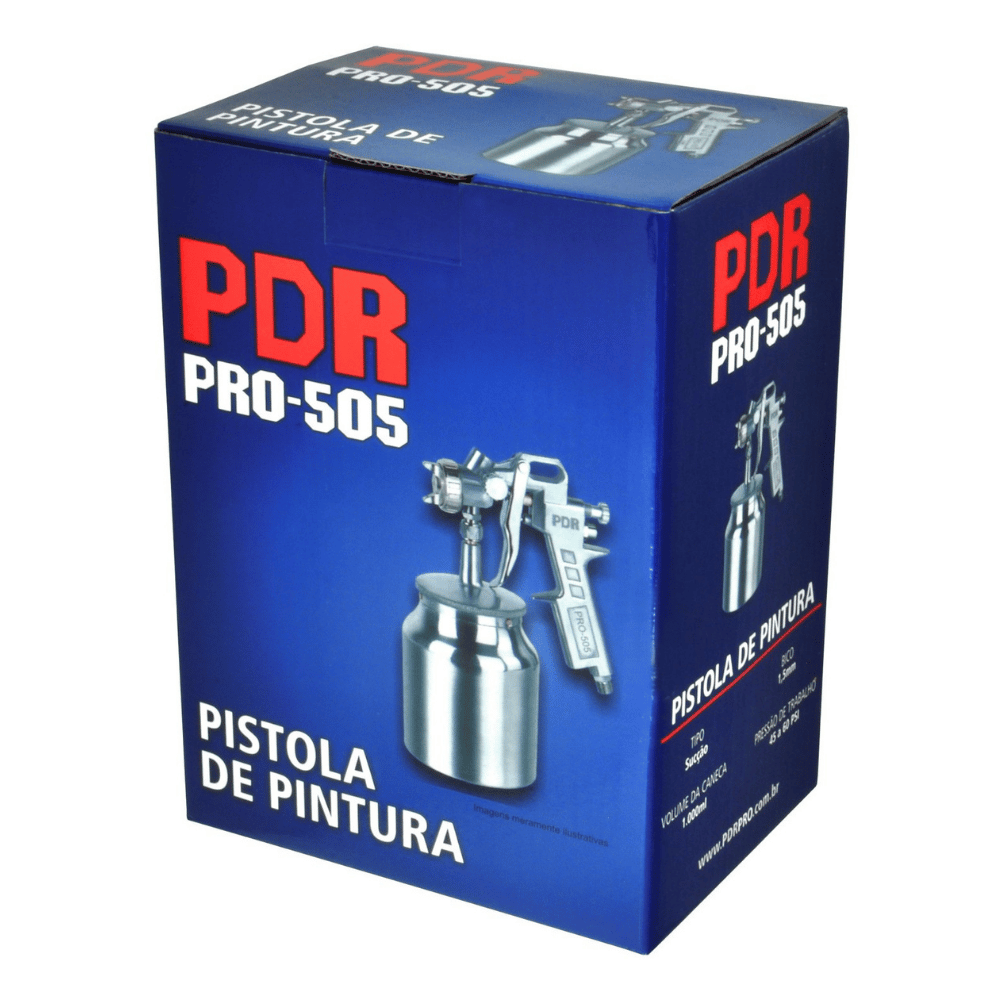 Pistola de Pintura Sucção Bico 1,5mm 1000ml PDR-PRO-505