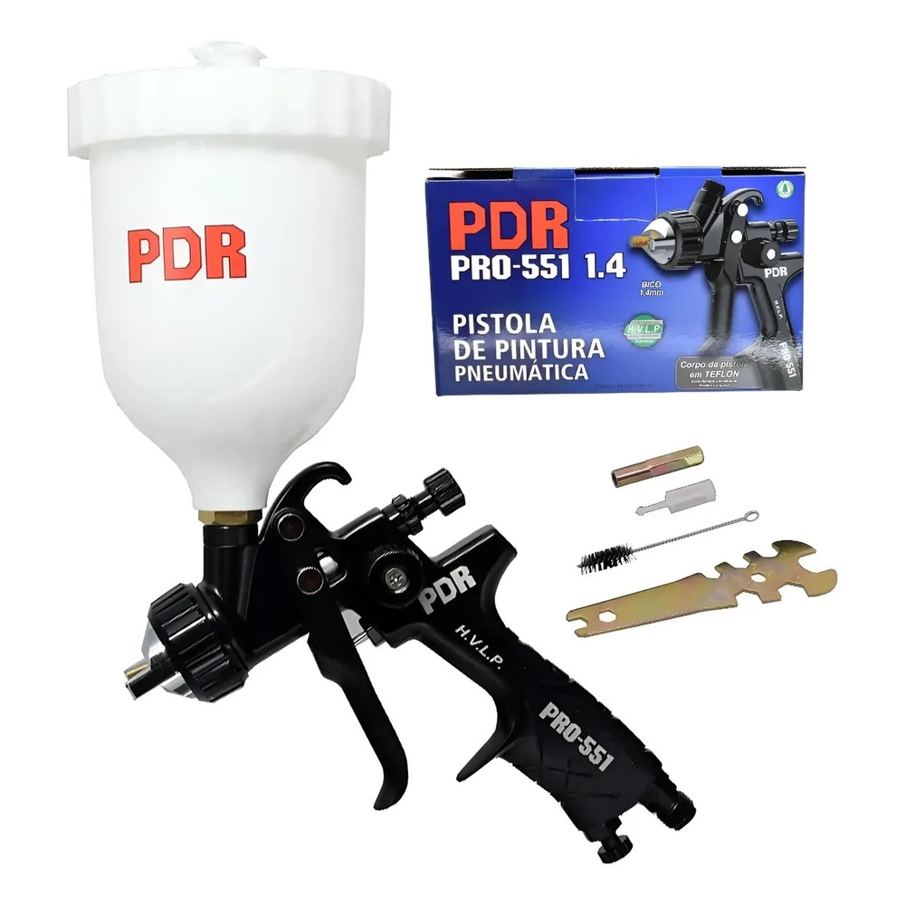 Pistola para Pintura por Gravidade HVLP PRO-551 1,4mm Copo 600ml PDR