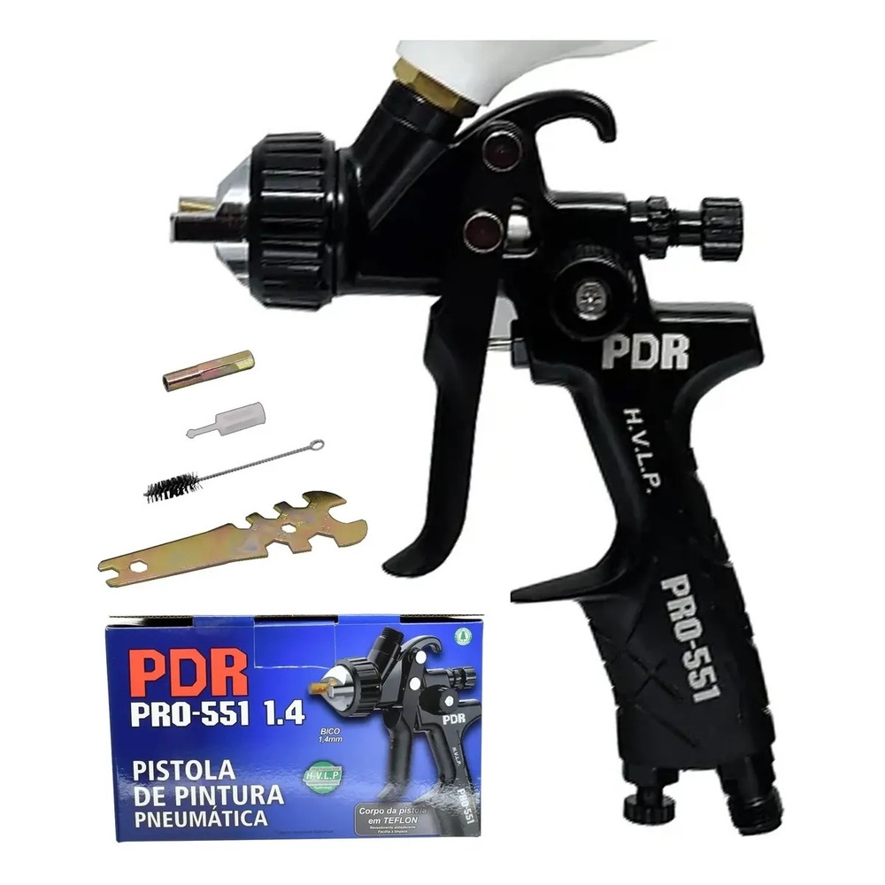 Pistola para Pintura por Gravidade HVLP PRO-551 1,4mm Copo 600ml PDR