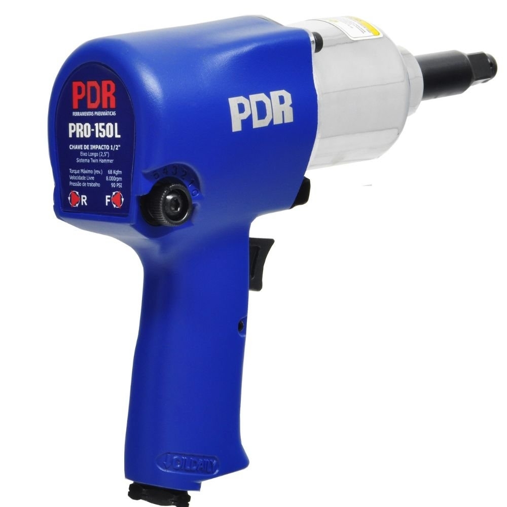Chave de Impacto Pneumática PRO-150L 1/2 Pol. 68kgfm Eixo Longo 2,5 Pol. PDR