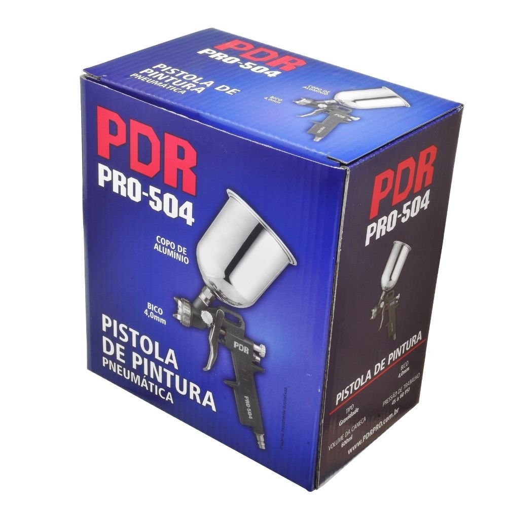 Pistola de Aplicação de Cola PRO-504 Gravidade Bico 4,0mm Copo Alumínio 600ml PDR