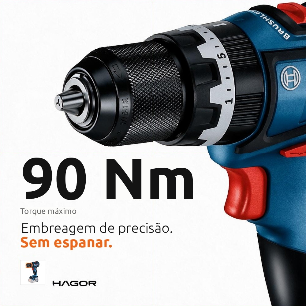 Parafusadeira Furadeira GSB 18V-90C 1/2 Pol. 18V Brushless sem Bateria BOSCH