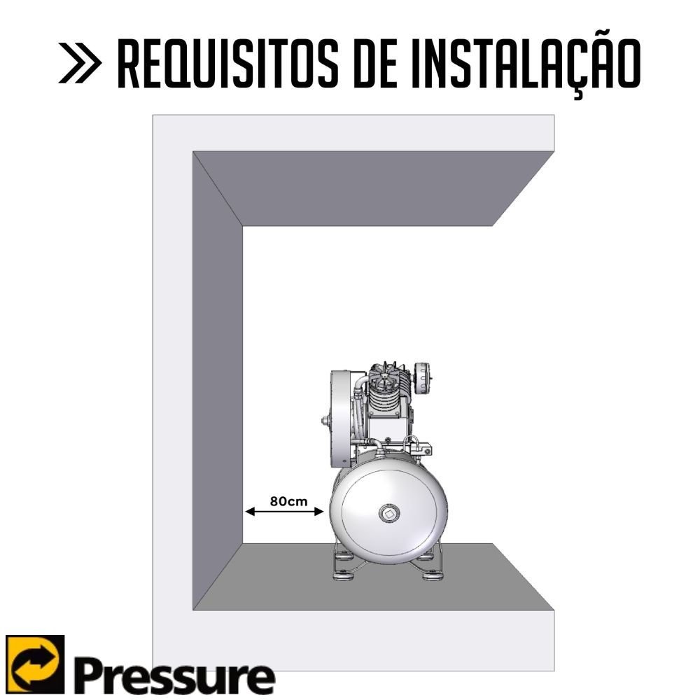 Compressor de Ar Profissional STORM 300 2HP 100L 140PSI Bivolt