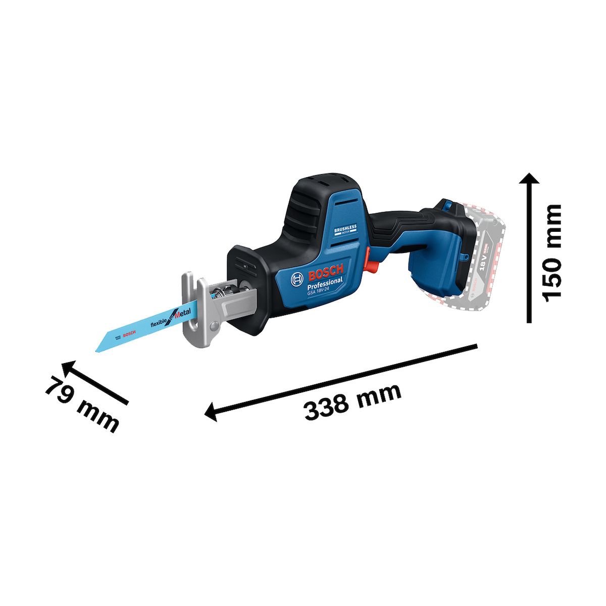 Serra Sabre GSA 18V-24 18V Brushless sem Bateria BOSCH