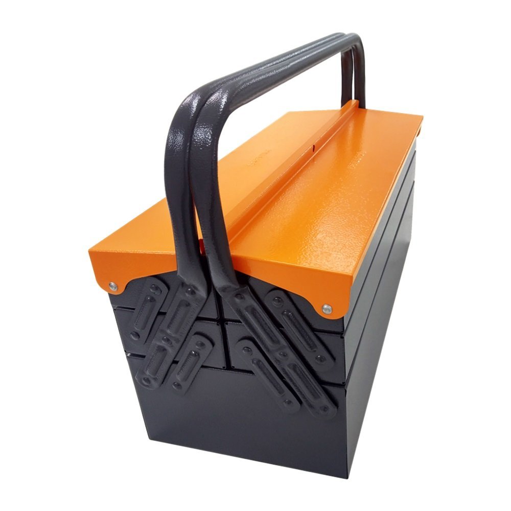 Caixa para Ferramentas Sanfonada 50cm 5 Gavetas Laranja PRESTO