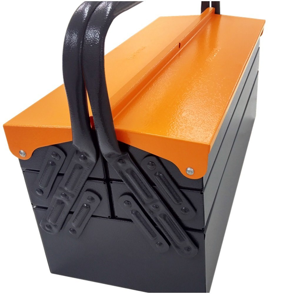 Caixa para Ferramentas Sanfonada 50cm 5 Gavetas Laranja PRESTO