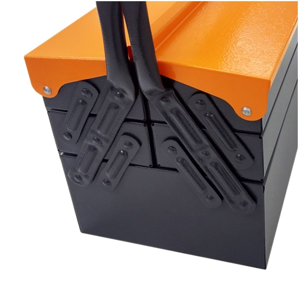 Caixa para Ferramentas Sanfonada 50cm 5 Gavetas Laranja PRESTO
